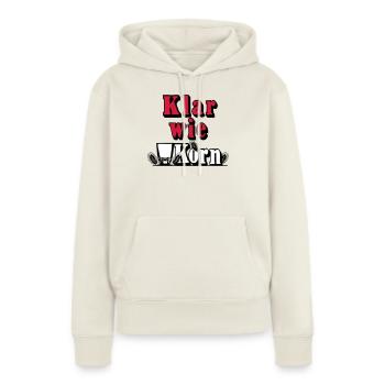 Korn , Party , Weizenkorn ,Klar wie Korn (25) - Frauen Premium Bio Hoodie - Naturweiß - Vorne - Selfina (174cm)