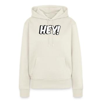 Hey! Comic Design - Frauen Premium Bio Hoodie - Naturweiß - Vorne - Selfina (174cm)