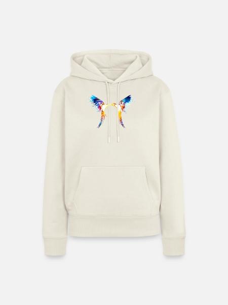 Papagei - Frauen Premium Bio Hoodie - Naturweiß