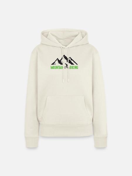 Mountainbiken - Frauen Premium Bio Hoodie - Naturweiß