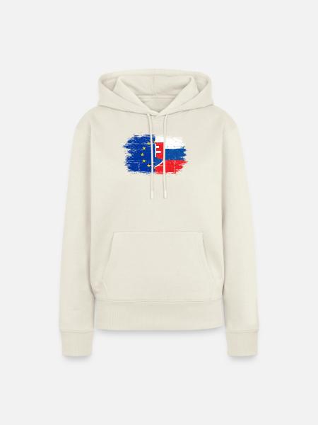 EU Slowakei Flagge Fusion - Frauen Premium Bio Hoodie - Naturweiß