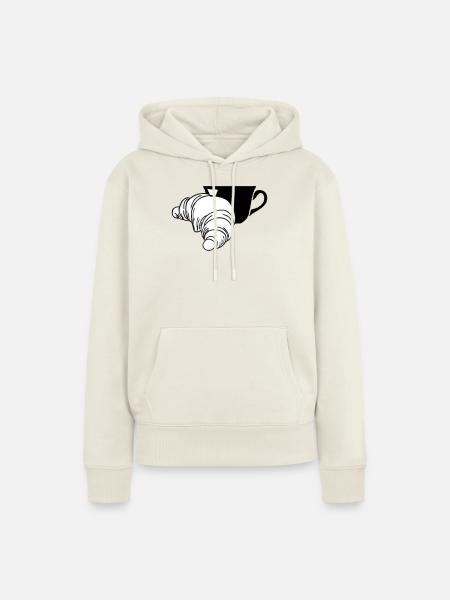 Croissant - Frauen Premium Bio Hoodie - Naturweiß