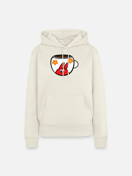 Kaffeezeit - Frauen Premium Bio Hoodie - Naturweiß