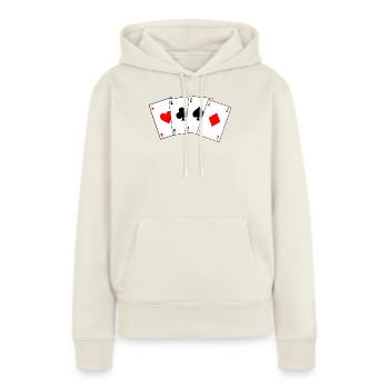 Vier - Frauen Premium Bio Hoodie - Naturweiß - Vorne - Selfina (174cm)