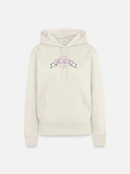 HUNDELIEBHABERIN Banderole - Frauen Premium Bio Hoodie - Naturweiß