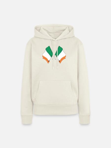 Gekreuzte Flaggen Irlands - Frauen Premium Bio Hoodie - Naturweiß