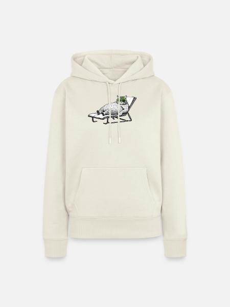 Katzen-Urlaub - Frauen Premium Bio Hoodie - Naturweiß
