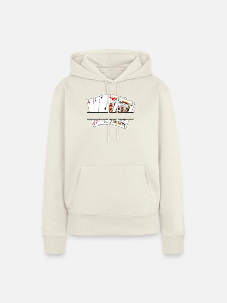Volles Haus-Textbanner - Frauen Premium Bio Hoodie - Naturweiß