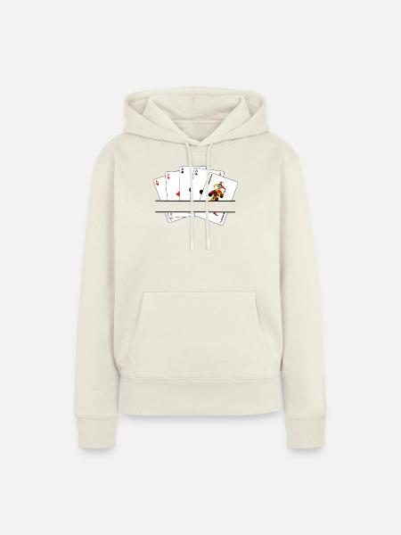 Fünffaches Textbanner - Frauen Premium Bio Hoodie - Naturweiß