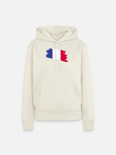 Frankreich - Frauen Premium Bio Hoodie - Naturweiß