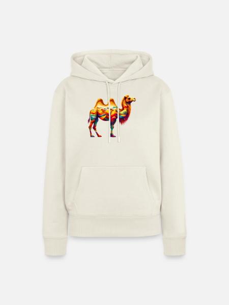 Kamel - Frauen Premium Bio Hoodie - Naturweiß