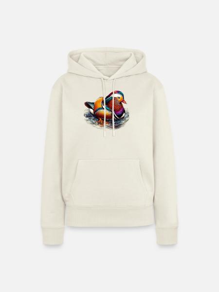 Mandarinente - Frauen Premium Bio Hoodie - Naturweiß