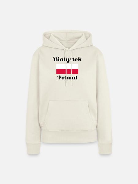Białystok Polen - Stilvolle Drucke - Frauen Premium Bio Hoodie - Naturweiß