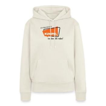 Ich bin dieser Kumpel von dem alle reden - Frauen Premium Bio Hoodie - Naturweiß - Vorne - Selfina (174cm)