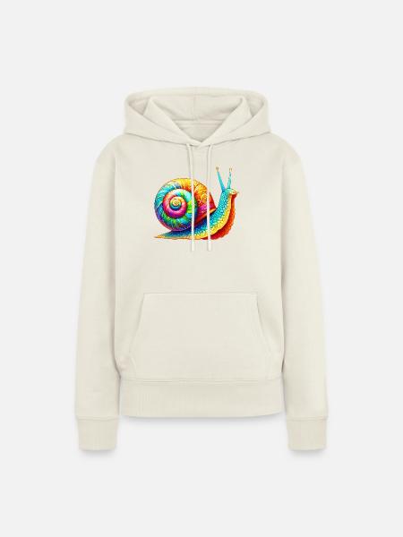 Schnecke - Frauen Premium Bio Hoodie - Naturweiß