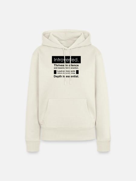 Introvertierter - Frauen Premium Bio Hoodie - Naturweiß