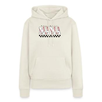 Saison de Baseball Mama - Sweat à capuche Premium bio Femme - blanc cassé - Devant - Selfina (174cm)