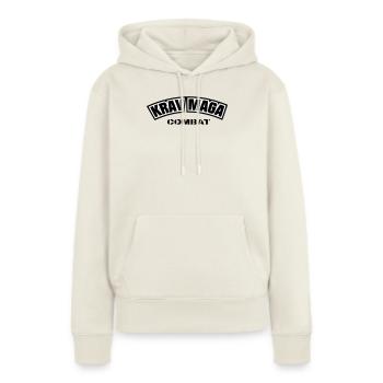 KravMaga Combat - Sweat à capuche Premium bio Femme - blanc cassé - Devant - Selfina (174cm)