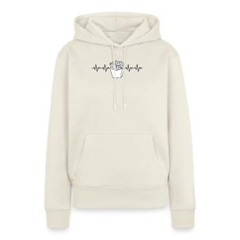 Frites Frites Frites Frites Frites ECG Rythme cardiaque - Sweat à capuche Premium bio Femme - blanc cassé - Devant - Selfina (174cm)