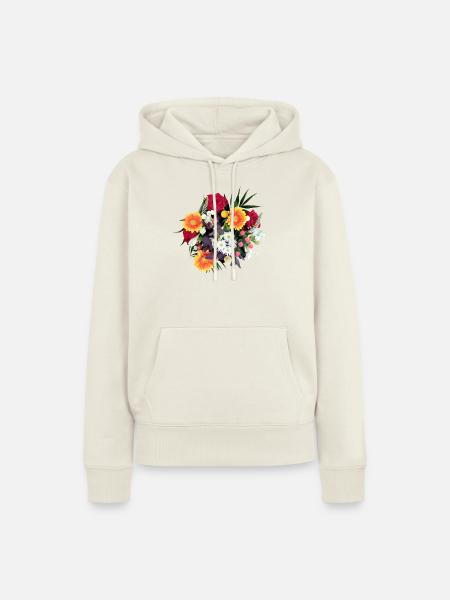 BLUMENSTRAUSS - Frauen Premium Bio Hoodie - Naturweiß