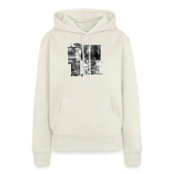 Encre roulée - Sweat à capuche Premium bio Femme - blanc cassé - Devant - Selfina (174cm)