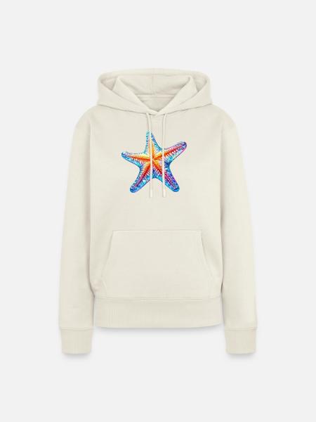 Seestern - Frauen Premium Bio Hoodie - Naturweiß