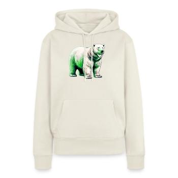Weißer Eisbär - Frauen Premium Bio Hoodie - Naturweiß - Vorne - Selfina (174cm)