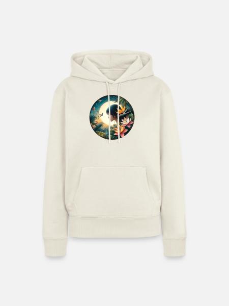 Paradise Night - Frauen Premium Bio Hoodie - Naturweiß