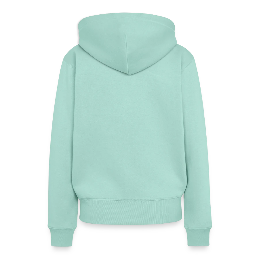 Kraken Island badge on a women’s premium organic hoodie, mint , back