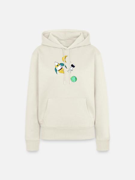Weltall - Frauen Premium Bio Hoodie - Naturweiß