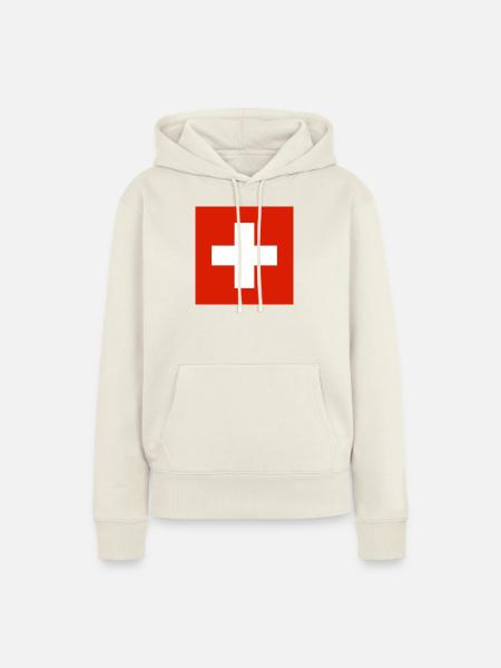 Schweiz - Frauen Premium Bio Hoodie - Naturweiß