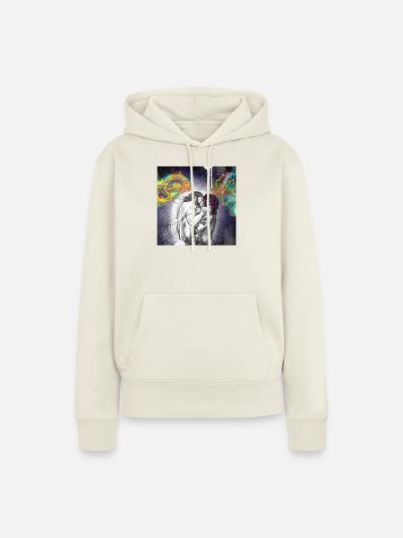 First Kiss - Frauen Premium Bio Hoodie - Naturweiß