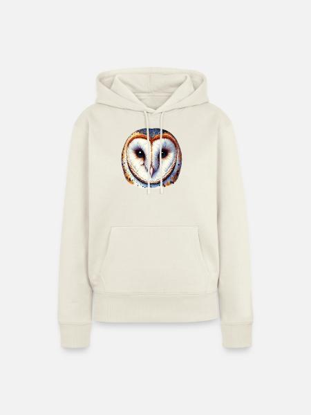 Schleiereule - Frauen Premium Bio Hoodie - Naturweiß