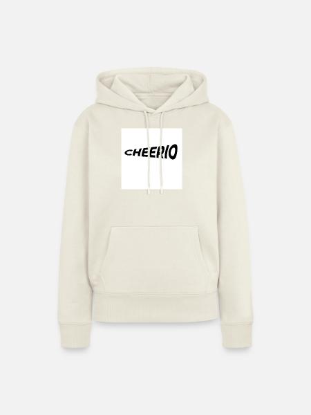 Kurven Schriftzug Cheerio Stil - Frauen Premium Bio Hoodie - Naturweiß
