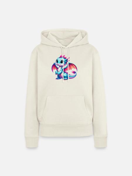 Drache - Frauen Premium Bio Hoodie - Naturweiß