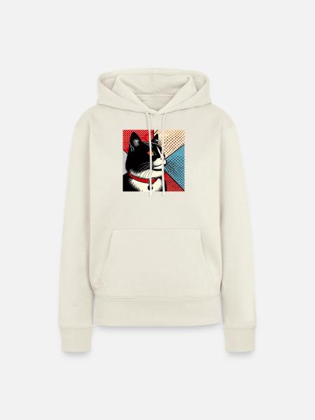 Kat 1 3 - Frauen Premium Bio Hoodie - Naturweiß