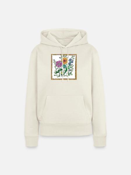 Blumen, Blüten und Pflanzen - Frauen Premium Bio Hoodie - Naturweiß