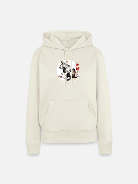 Chinesisches Sternzeichen Ratte - Frauen Premium Bio Hoodie - Naturweiß