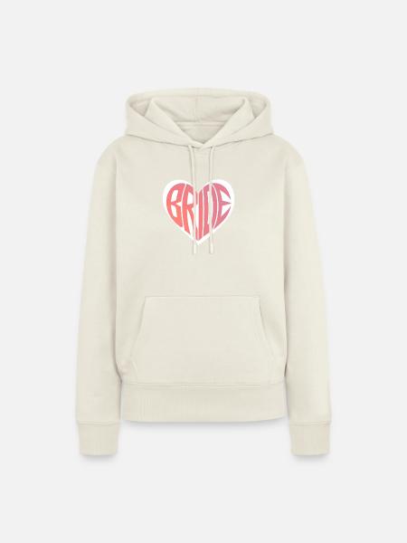 Team Bride Heart - Frauen Premium Bio Hoodie - Naturweiß