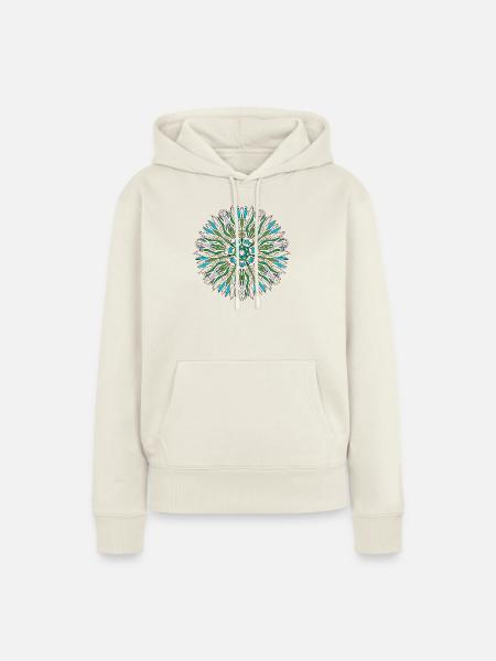 Meer Mandala - Frauen Premium Bio Hoodie - Naturweiß