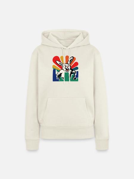 Monster Hase - Frauen Premium Bio Hoodie - Naturweiß