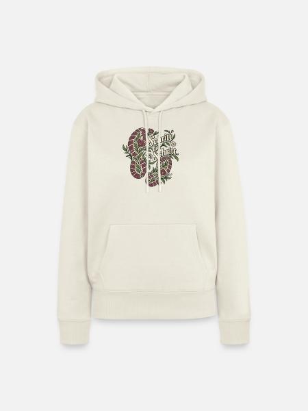 Schritt für Schritt – Laufmotiv - Frauen Premium Bio Hoodie - Naturweiß