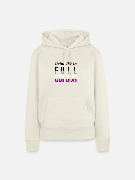 Full Colour asexuell - Frauen Premium Bio Hoodie - Naturweiß