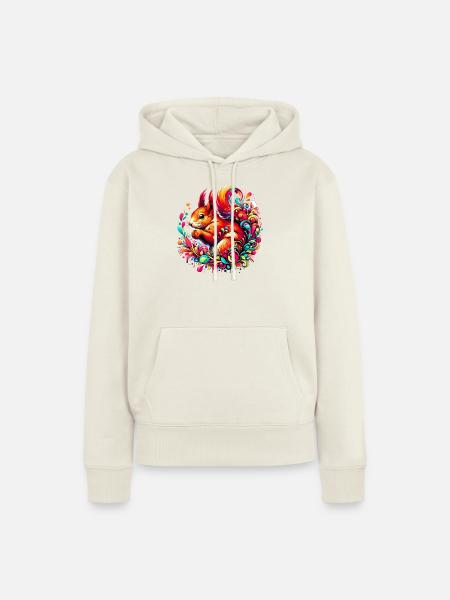 Eichhörnchen - Frauen Premium Bio Hoodie - Naturweiß