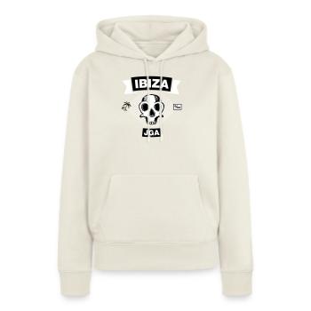 IBIZA Promille - JGA unter Palmen - Frauen Premium Bio Hoodie - Naturweiß - Vorne - Selfina (174cm)