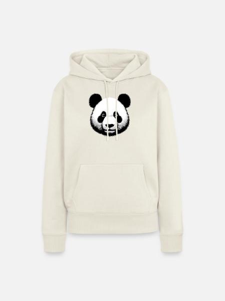 Panda - Frauen Premium Bio Hoodie - Naturweiß