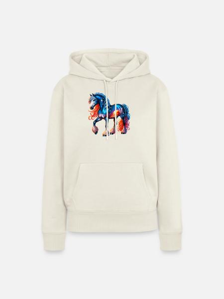 Pferd - Frauen Premium Bio Hoodie - Naturweiß