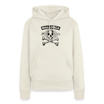 Mallorca – JGA Skull+Bones - Frauen Premium Bio Hoodie - Naturweiß - Vorne - Selfina (174cm)