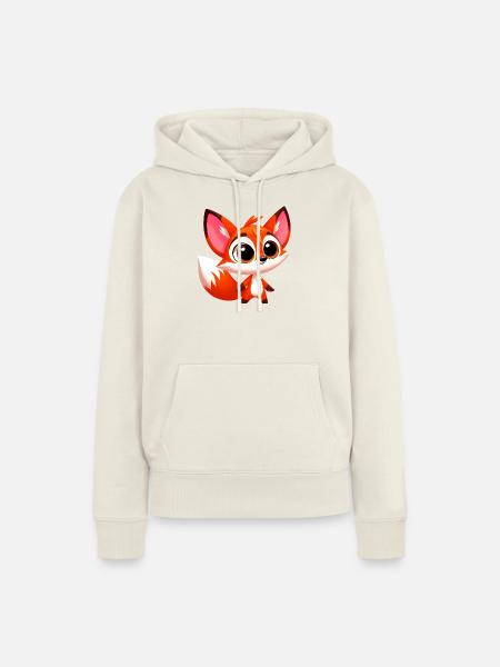 Fuchs - Frauen Premium Bio Hoodie - Naturweiß