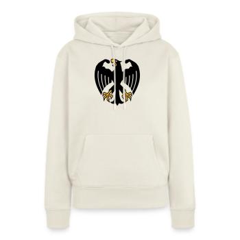 Deutscher Fitness Bundesadler mit Muskeln - Frauen Premium Bio Hoodie - Naturweiß - Vorne - Selfina (174cm)